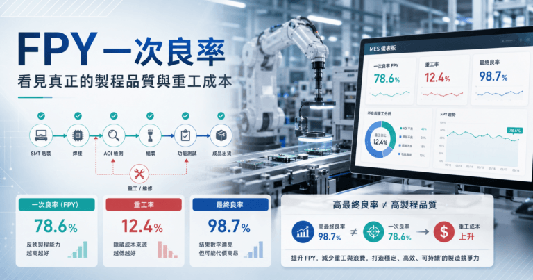 FPY一次良率製程品質儀表板