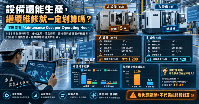 智慧工廠維護成本數據儀表板